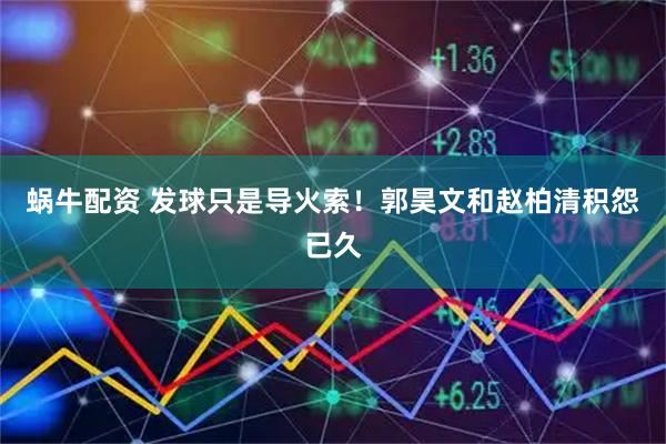 蜗牛配资 发球只是导火索！郭昊文和赵柏清积怨已久