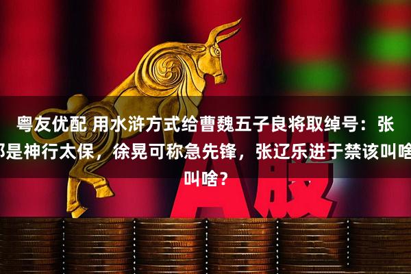 粤友优配 用水浒方式给曹魏五子良将取绰号：张郃是神行太保，徐晃可称急先锋，张辽乐进于禁该叫啥？