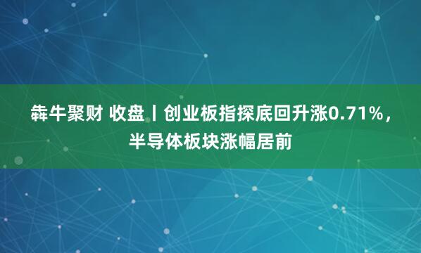 犇牛聚财 收盘丨创业板指探底回升涨0.71%，半导体板块涨幅居前