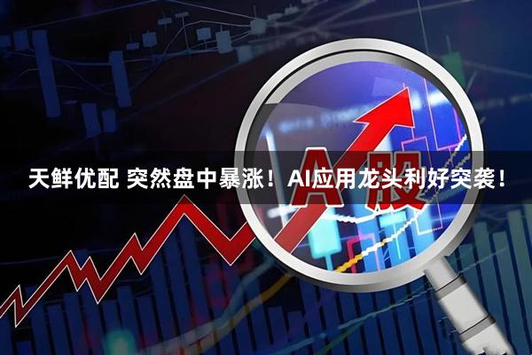 天鲜优配 突然盘中暴涨！AI应用龙头利好突袭！