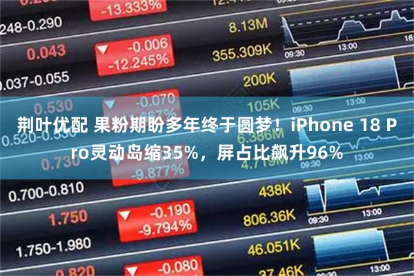荆叶优配 果粉期盼多年终于圆梦！iPhone 18 Pro灵动岛缩35%，屏占比飙升96%