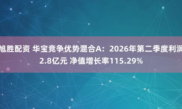 旭胜配资 华宝竞争优势混合A:2026年第二季度利润2.8亿元 净值增长率115.29%